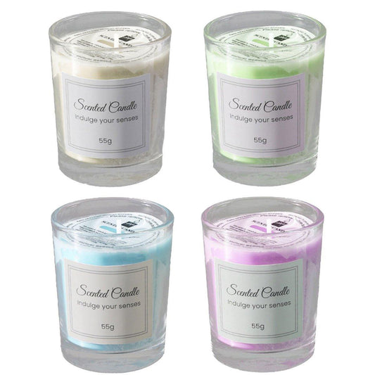 4Pcs Aroma Candles Smokeless Glass Scented Candles Gift Set for Relaxation V528-SCENTED-CANDLE-SET-4PCS-417421