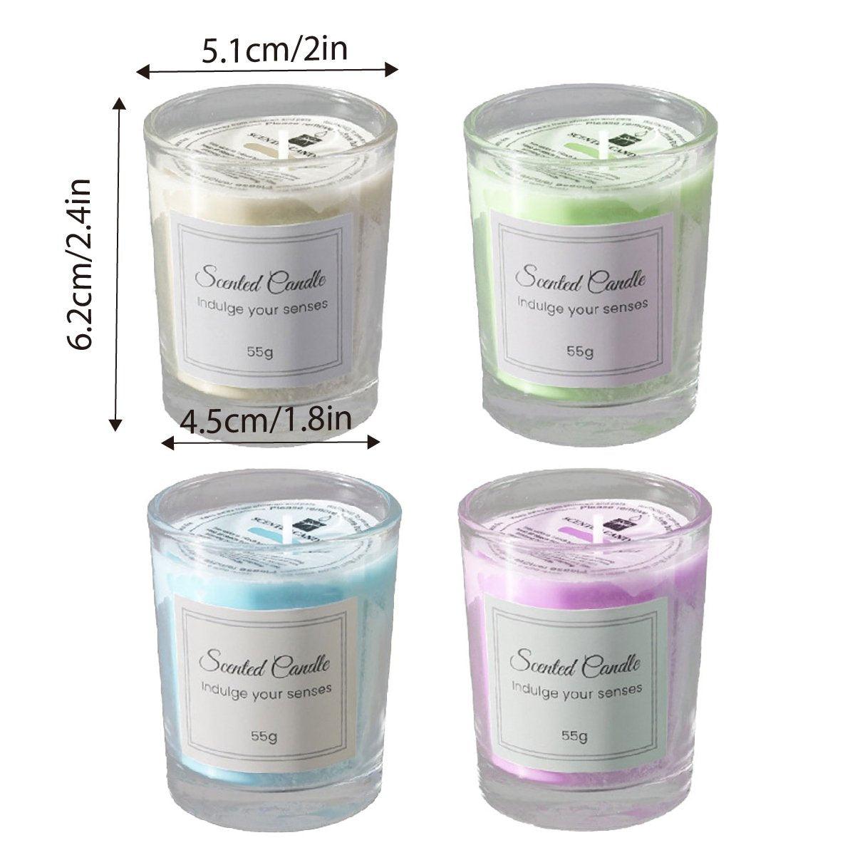 4Pcs Aroma Candles Smokeless Glass Scented Candles Gift Set for Relaxation V528-SCENTED-CANDLE-SET-4PCS-417421