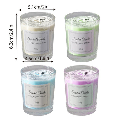 4Pcs Aroma Candles Smokeless Glass Scented Candles Gift Set for Relaxation V528-SCENTED-CANDLE-SET-4PCS-417421