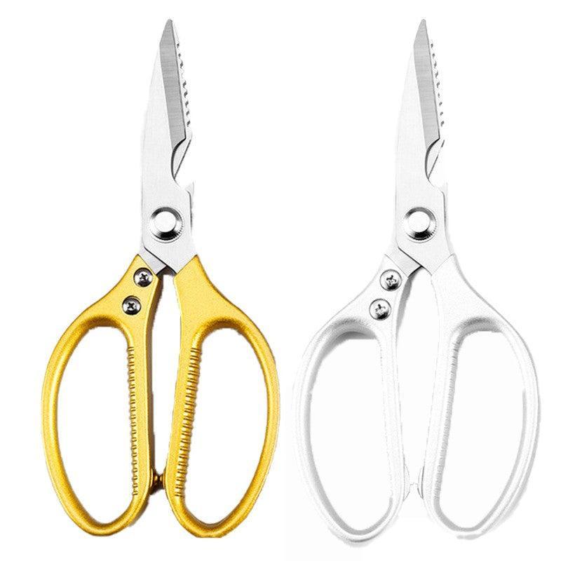 2X Japanese Heavy Duty Stainless Steel Kitchen Scissors Shears Fish Chicken Bone - 2pcs Silver V528-SCISSORS-SILVER-2PCS-95083