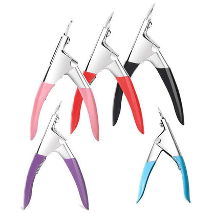 Acrylic Nail Tip Cutter False Nail Clipper U Shape Manicure Art Trimmer Tool - Pink V528-SCISSORSUPINK-26943