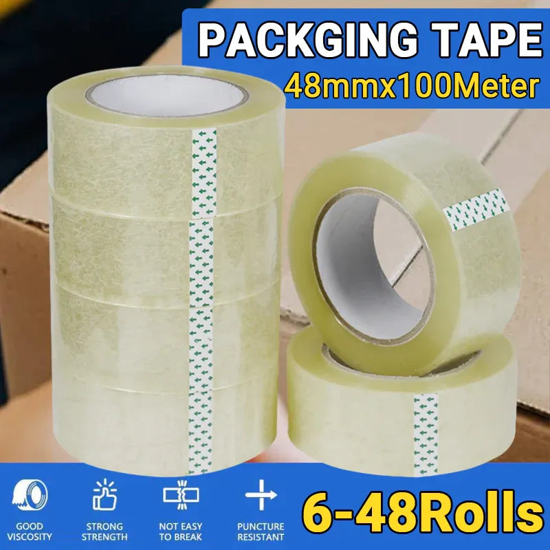 Clear Packing Tape 48mm x 100m for Carton Sealing 6 to 48 Rolls - 6 Rolls V528-SCOTCHTAPE-6PCS-984211