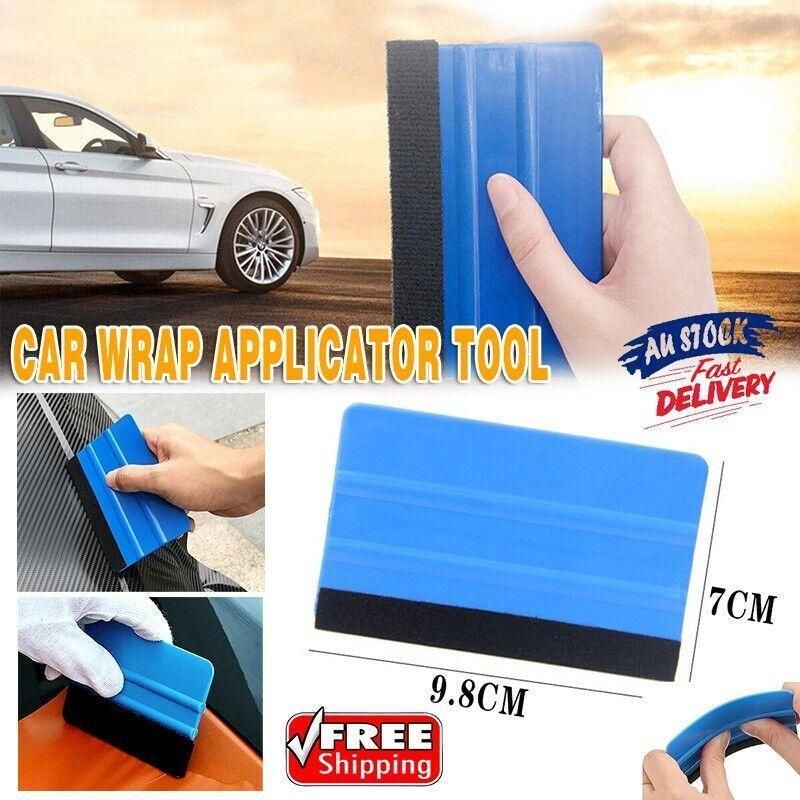 Felt Edge Squeegee For Decals Sticker Vinyl Sheet Car Wrap Applicator Tool Blue V528-SCRAPER-1PC-12712