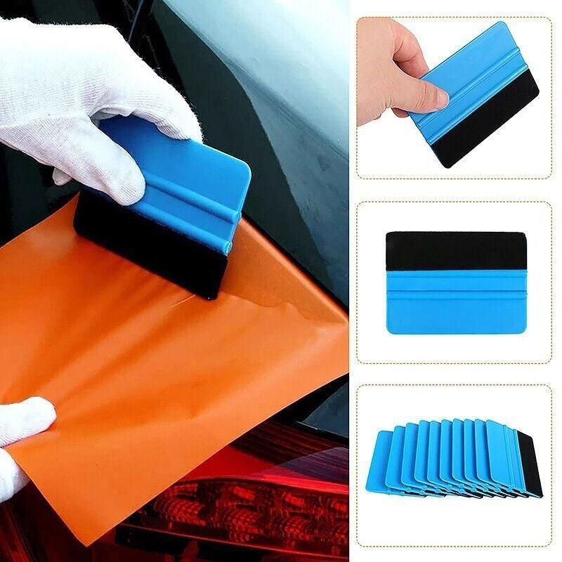Felt Edge Squeegee For Decals Sticker Vinyl Sheet Car Wrap Applicator Tool Blue V528-SCRAPER-1PC-12712