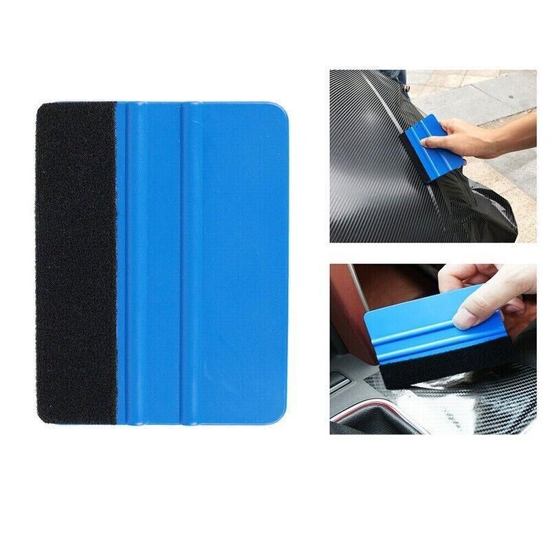 Felt Edge Squeegee For Decals Sticker Vinyl Sheet Car Wrap Applicator Tool Blue V528-SCRAPER-1PC-12712