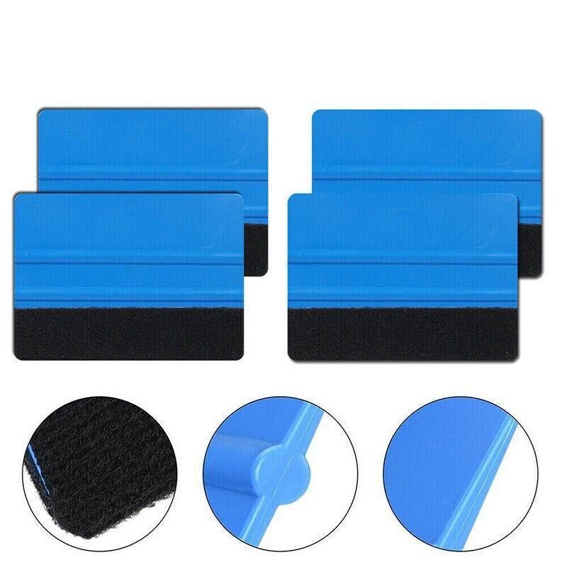 Felt Edge Squeegee For Decals Sticker Vinyl Sheet Car Wrap Applicator Tool Blue V528-SCRAPER-1PC-12712