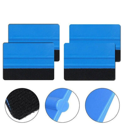 Felt Edge Squeegee For Decals Sticker Vinyl Sheet Car Wrap Applicator Tool Blue V528-SCRAPER-1PC-12712