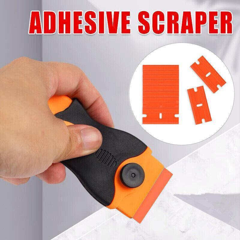 Plastic Razor Blade Scraper or Replacement Blades 10/20/30/50/100PCS Cleaning Tool - 1X Plastic Scraper + V528-SCRAPERBLADES-1PC-100PCS-266255