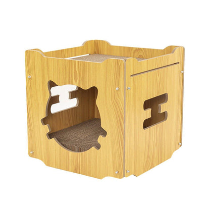 Durable Cat Scratcher Lounge Corrugated Scratching Wood Board - Square V528-SCRATCH-BOARD-FX-395253-1