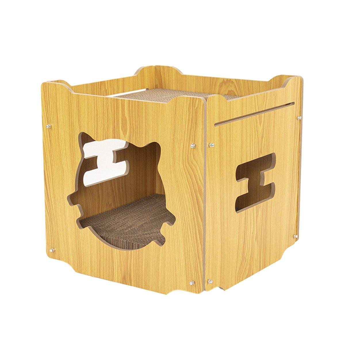 Durable Cat Scratcher Lounge Corrugated Scratching Wood Board - Oval V528-SCRATCH-BOARD-TYX-401291-1