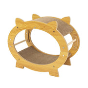 Durable Cat Scratcher Lounge Corrugated Scratching Wood Board - Oval V528-SCRATCH-BOARD-TYX-401291-1