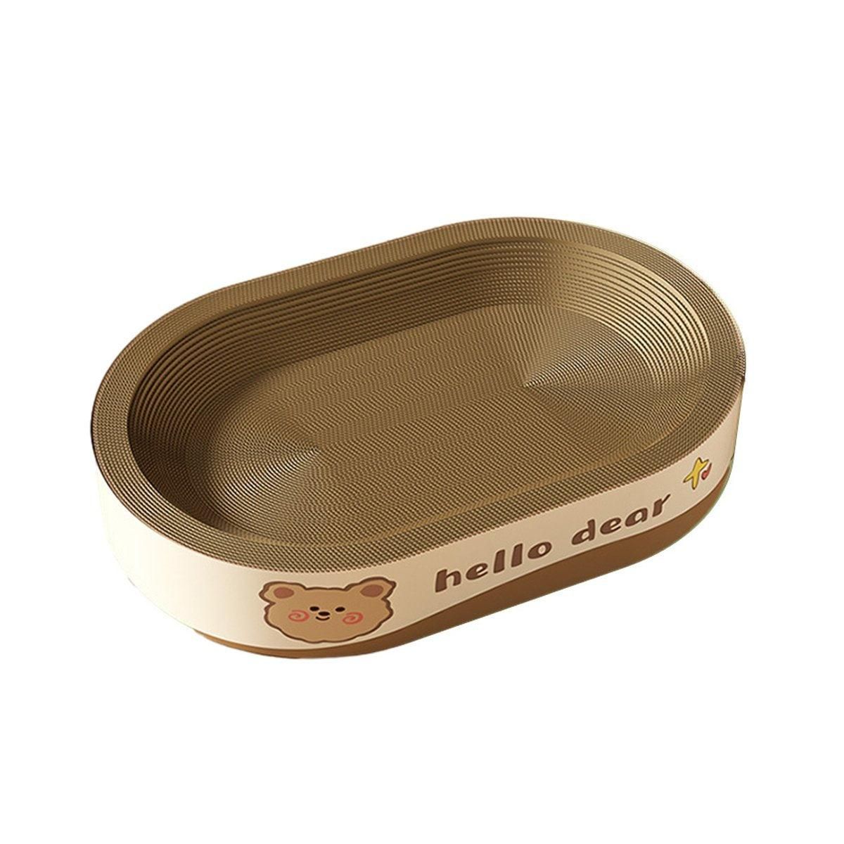 Extra-Large Oval Cat Scratching Board Durable Pet Toy Cat Kittens Wear Resistant - Bear V528-SCRATCHING-BOARD-BEAR-L-646566