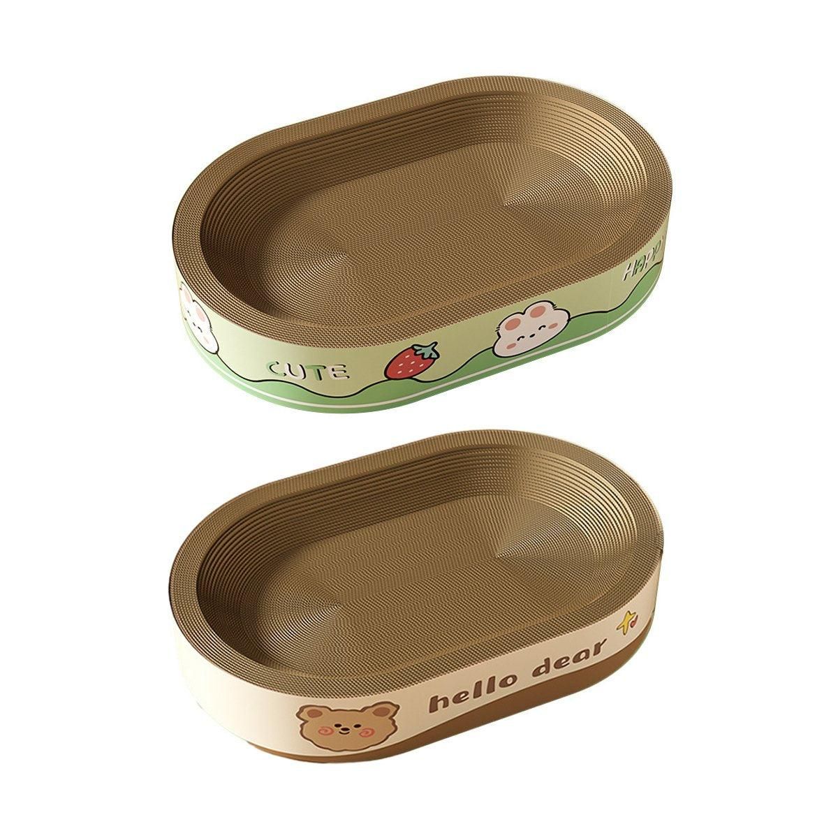 Extra-Large Oval Cat Scratching Board Durable Pet Toy Cat Kittens Wear Resistant - Bear V528-SCRATCHING-BOARD-BEAR-L-646566