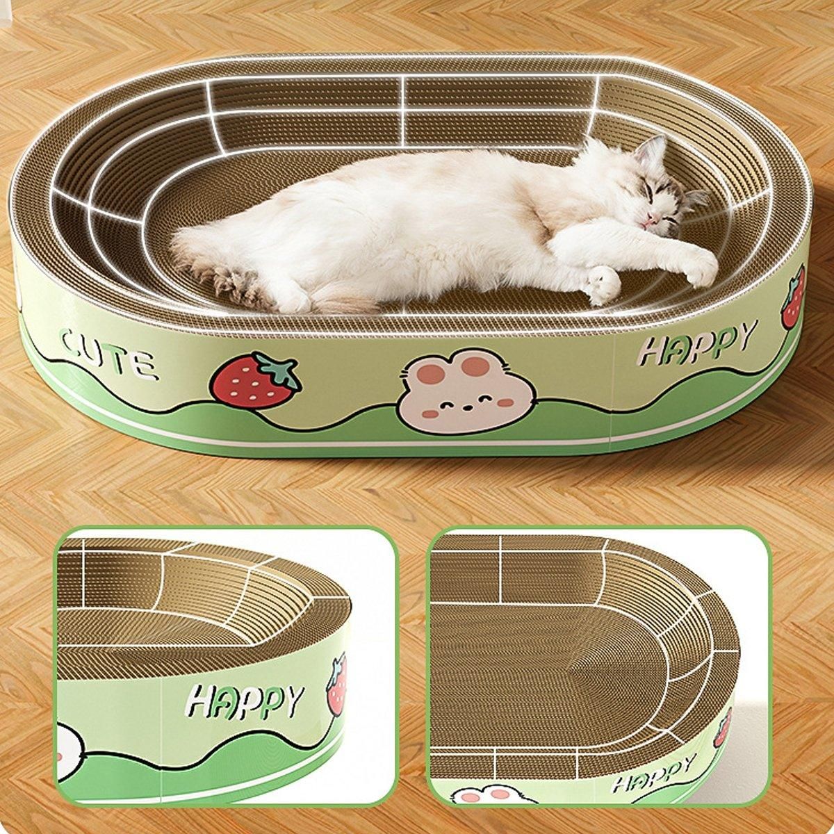 Extra-Large Oval Cat Scratching Board Durable Pet Toy Cat Kittens Wear Resistant - Bear V528-SCRATCHING-BOARD-BEAR-L-646566