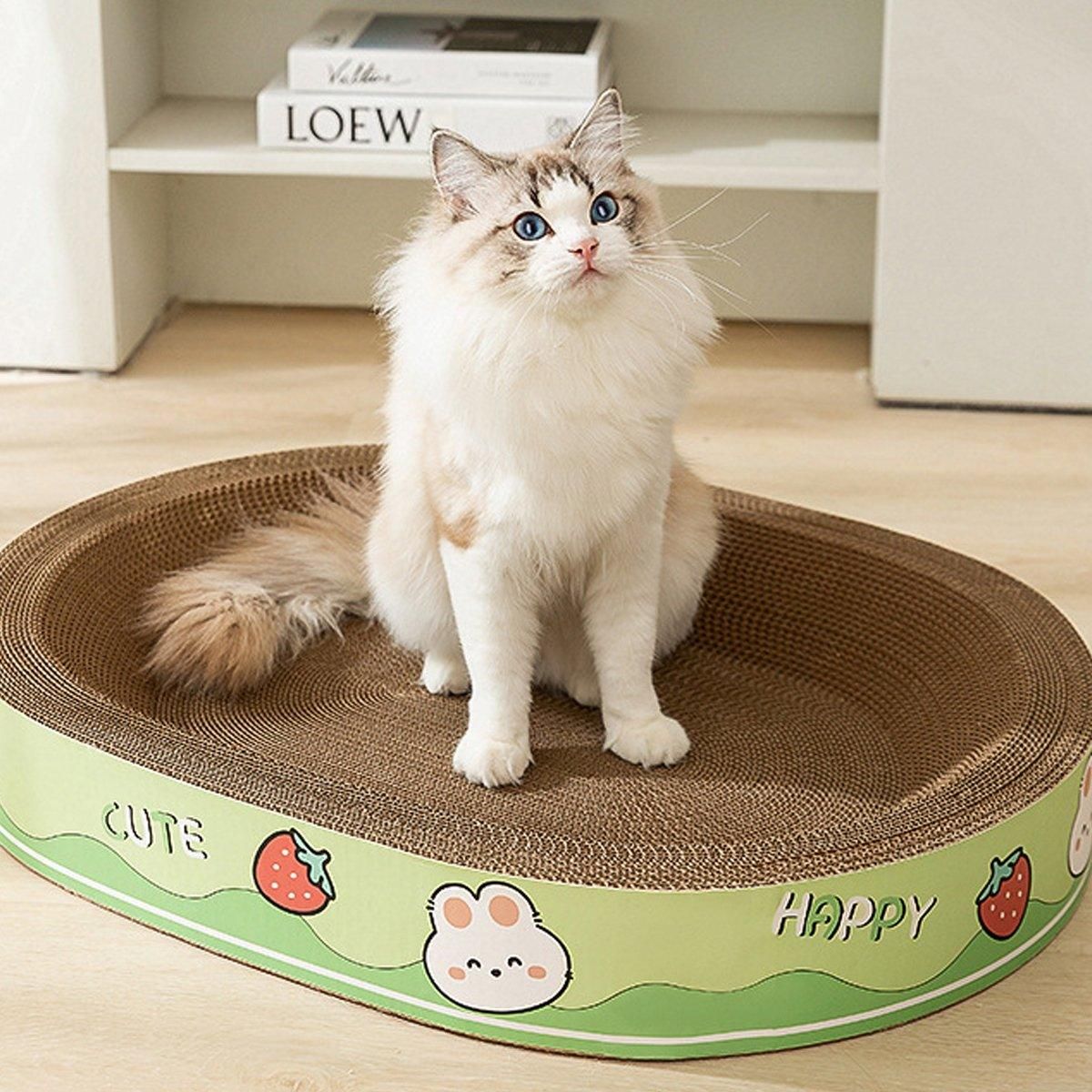 Extra-Large Oval Cat Scratching Board Durable Pet Toy Cat Kittens Wear Resistant - Bear V528-SCRATCHING-BOARD-BEAR-L-646566