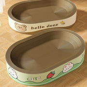 Extra-Large Oval Cat Scratching Board Durable Pet Toy Cat Kittens Wear Resistant - Bear V528-SCRATCHING-BOARD-BEAR-L-646566