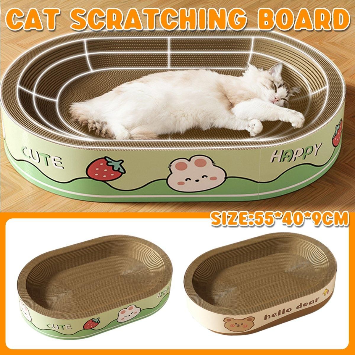 Extra-Large Oval Cat Scratching Board Durable Pet Toy Cat Kittens Wear Resistant - Bear V528-SCRATCHING-BOARD-BEAR-L-646566