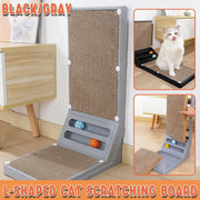 L-shaped Cat Scratching Board Vertical Claw Toy Cat Scratcher for Pet Playtime - Black V528-SCRATCHING-BOARD-BLACK-403734