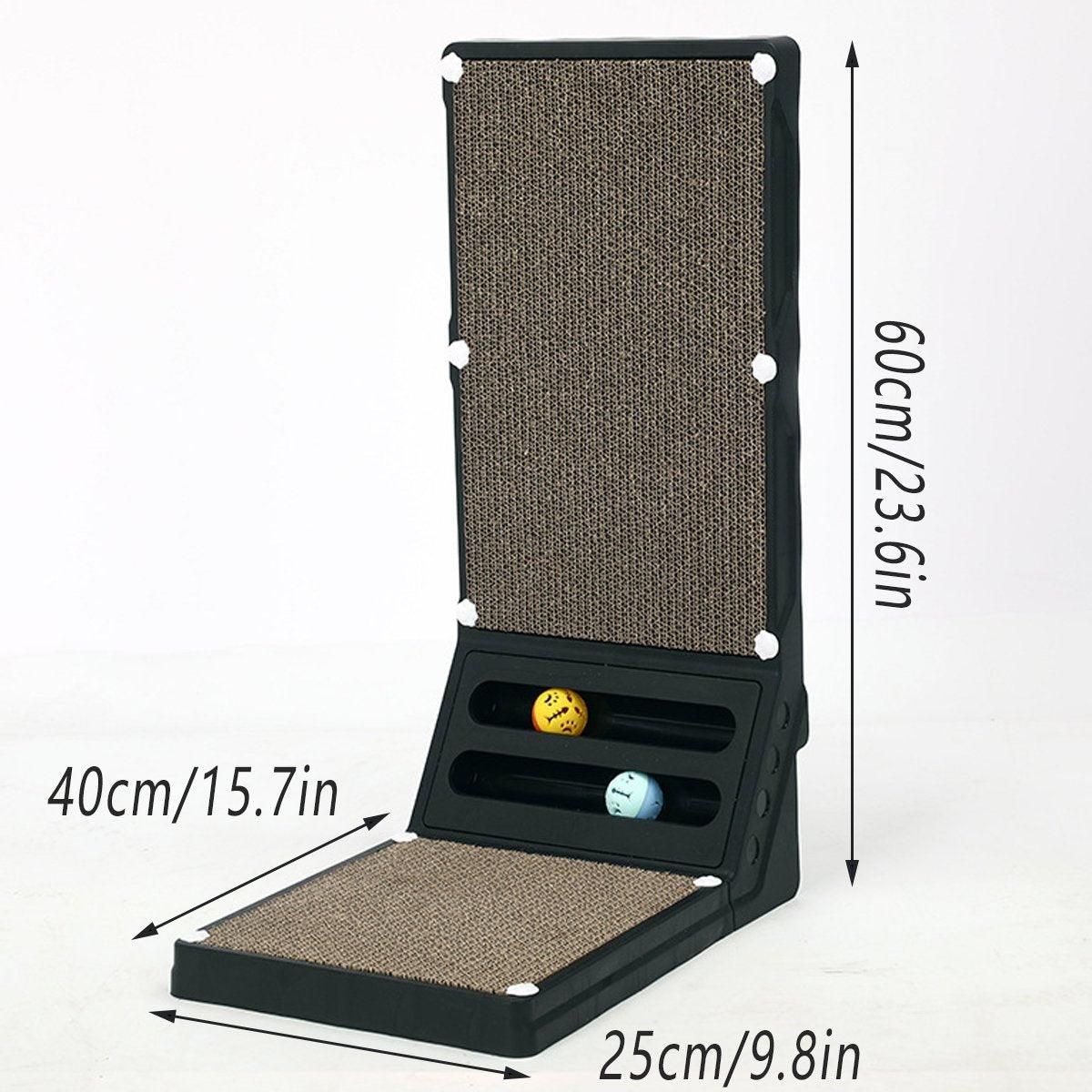 L-shaped Cat Scratching Board Vertical Claw Toy Cat Scratcher for Pet Playtime - Black V528-SCRATCHING-BOARD-BLACK-403734