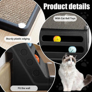 L-shaped Cat Scratching Board Vertical Claw Toy Cat Scratcher for Pet Playtime - Black V528-SCRATCHING-BOARD-BLACK-403734