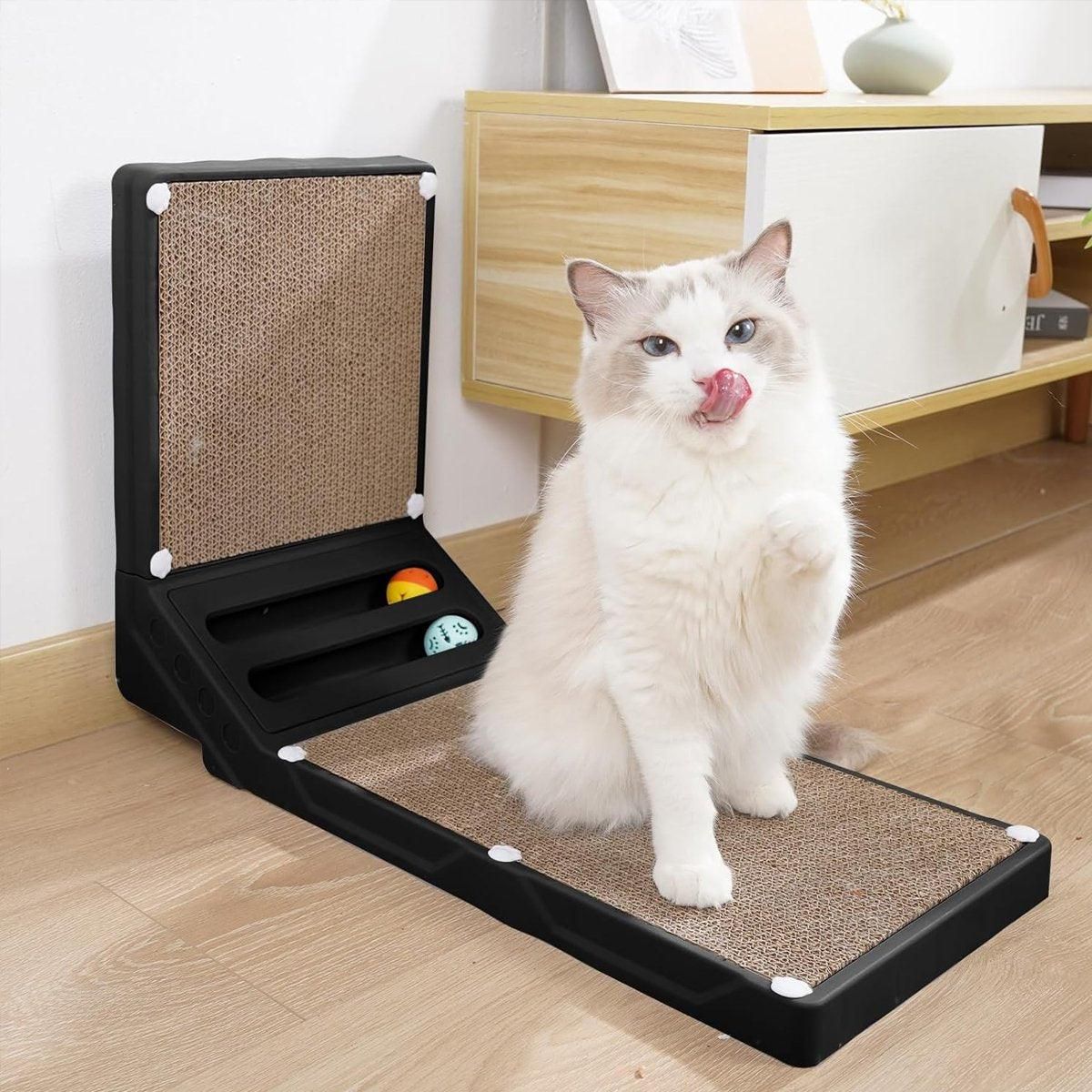 L-shaped Cat Scratching Board Vertical Claw Toy Cat Scratcher for Pet Playtime - Black V528-SCRATCHING-BOARD-BLACK-403734