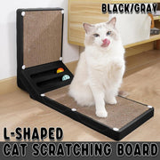 L-shaped Cat Scratching Board Vertical Claw Toy Cat Scratcher for Pet Playtime - Grey V528-SCRATCHING-BOARD-GREY-915390