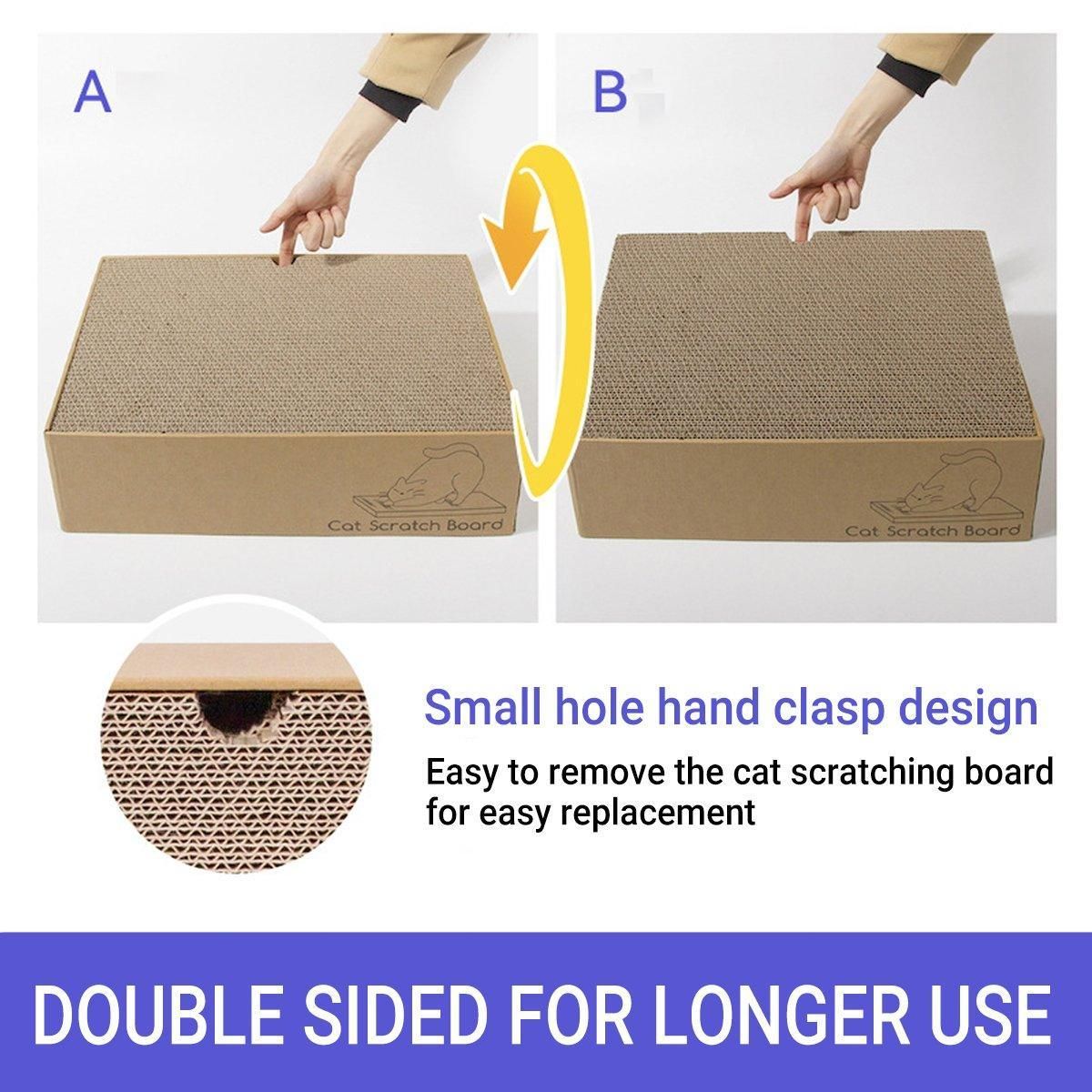Eco-Friendly Corrugated Cardboard Cat Scratcher Cartoon Design and Play Hole V528-SCRATCHING-POST-329217