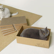 Eco-Friendly Corrugated Cardboard Cat Scratcher Cartoon Design and Play Hole V528-SCRATCHING-POST-329217
