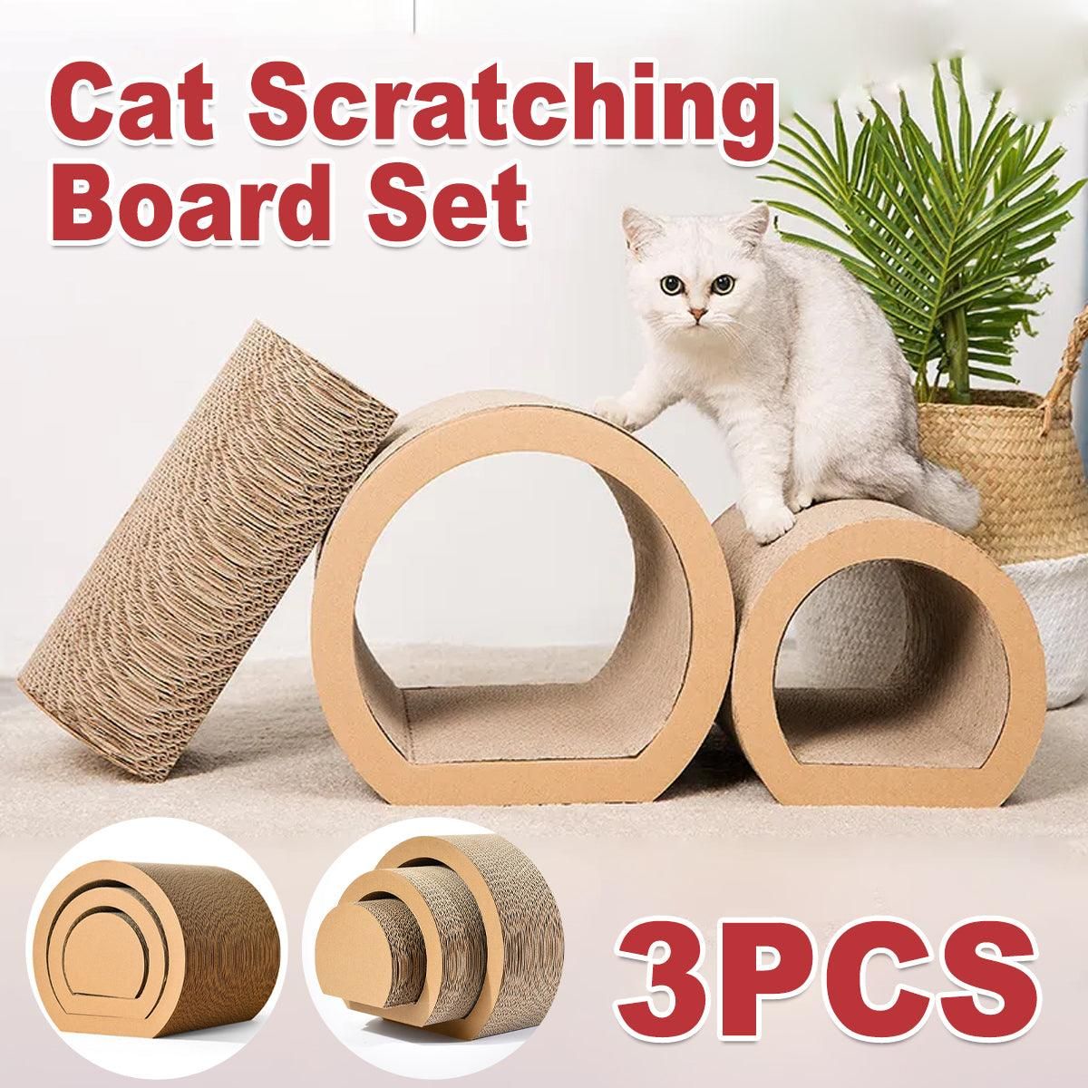 3pcs Cat Scratching Tunnel Wearable Claw Sharpening Toys for Cats Pet Play V528-SCRATCHING-POST-3PCS-851183