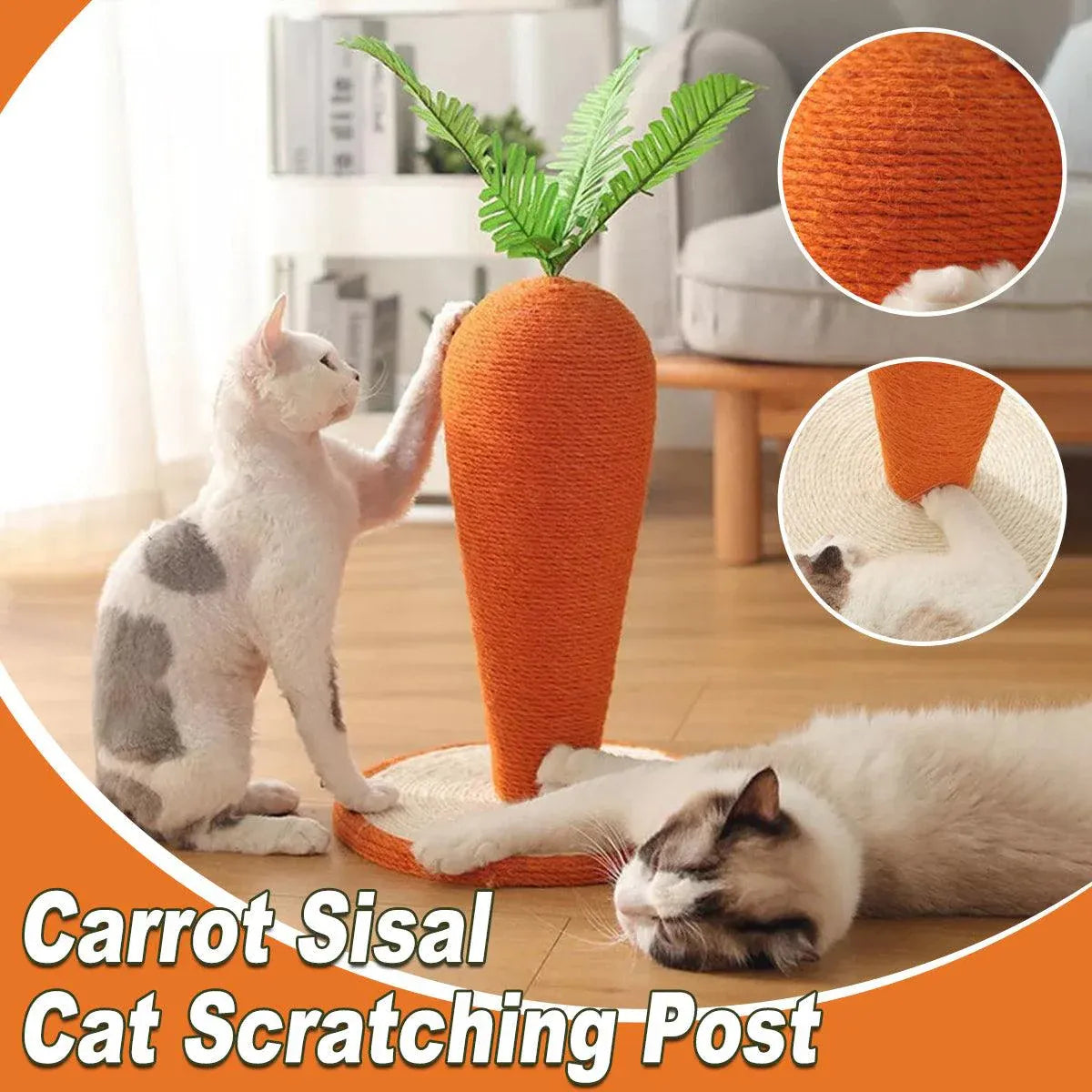 Carrot Cat Scratching Post Vertical Climbing Frame Interactive Toy for Cats V528-SCRATCHING-POST-CARROT-936507