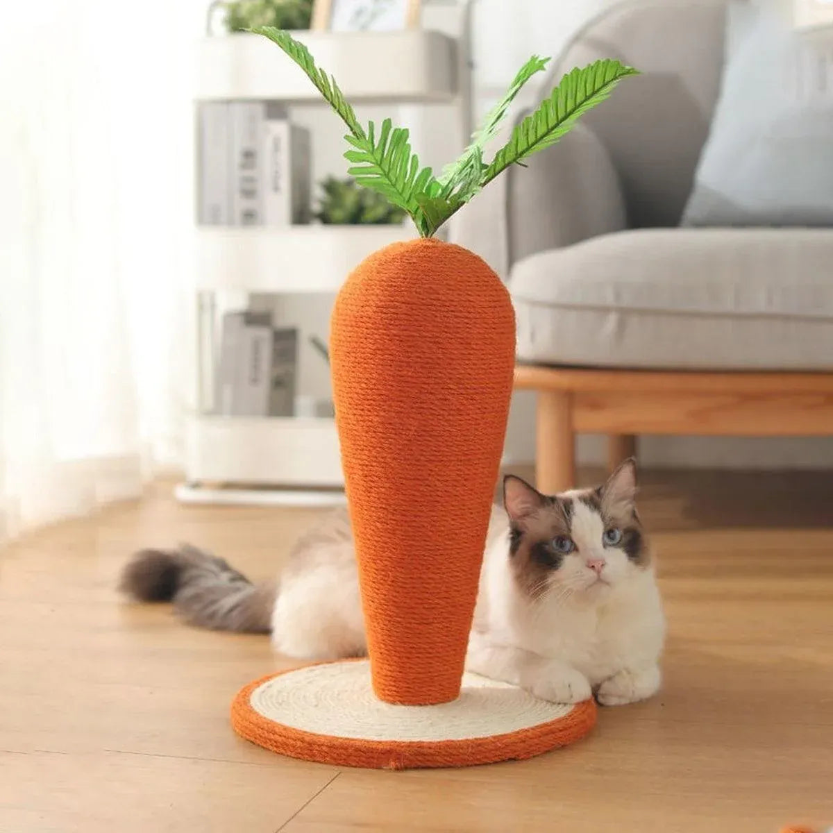 Carrot Cat Scratching Post Vertical Climbing Frame Interactive Toy for Cats V528-SCRATCHING-POST-CARROT-936507