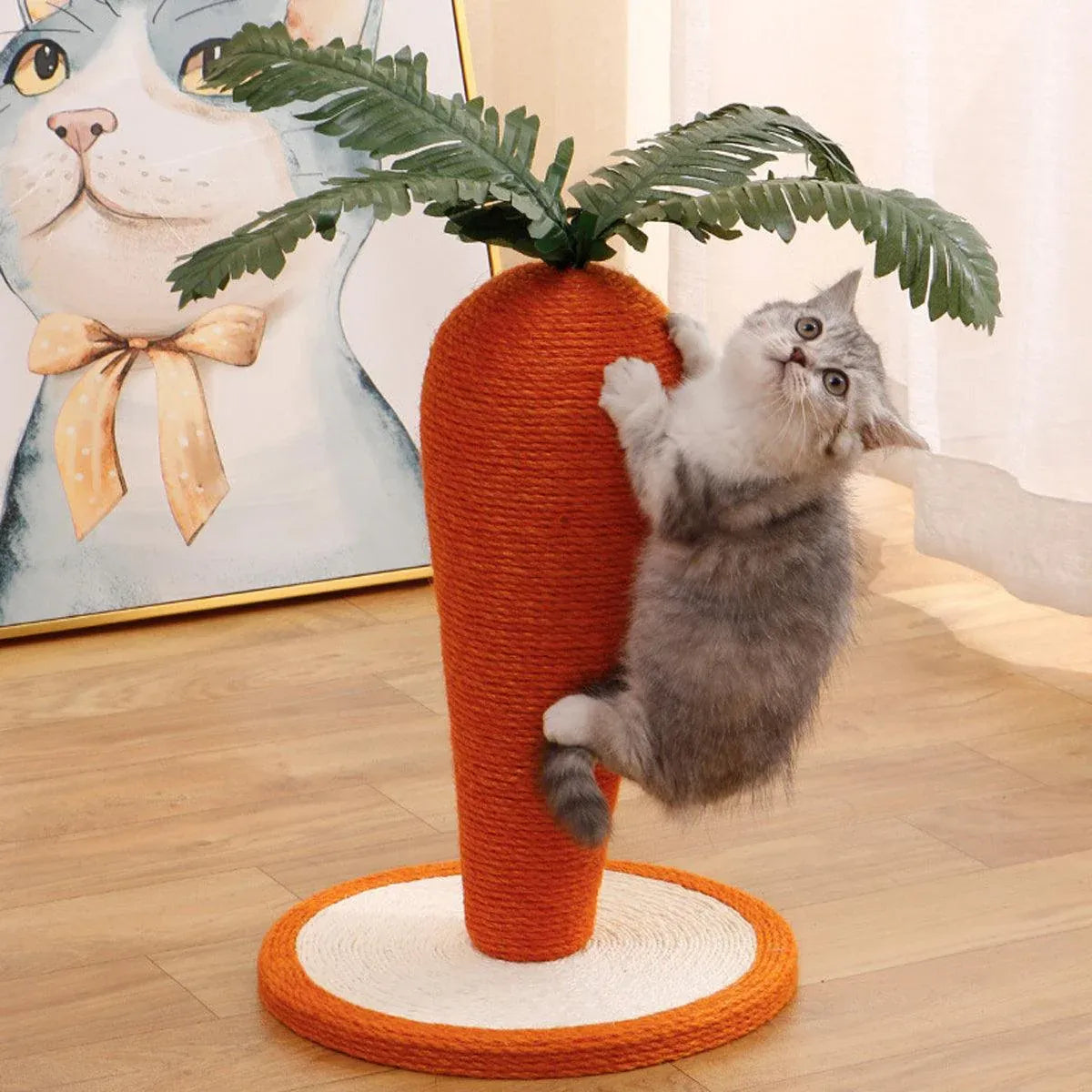 Carrot Cat Scratching Post Vertical Climbing Frame Interactive Toy for Cats V528-SCRATCHING-POST-CARROT-936507