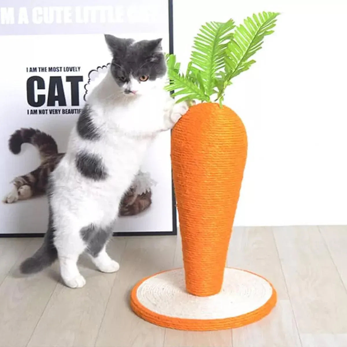 Carrot Cat Scratching Post Vertical Climbing Frame Interactive Toy for Cats V528-SCRATCHING-POST-CARROT-936507