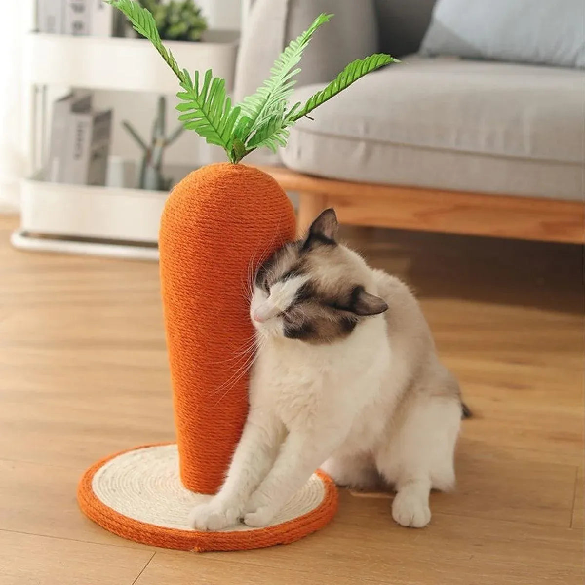 Carrot Cat Scratching Post Vertical Climbing Frame Interactive Toy for Cats V528-SCRATCHING-POST-CARROT-936507