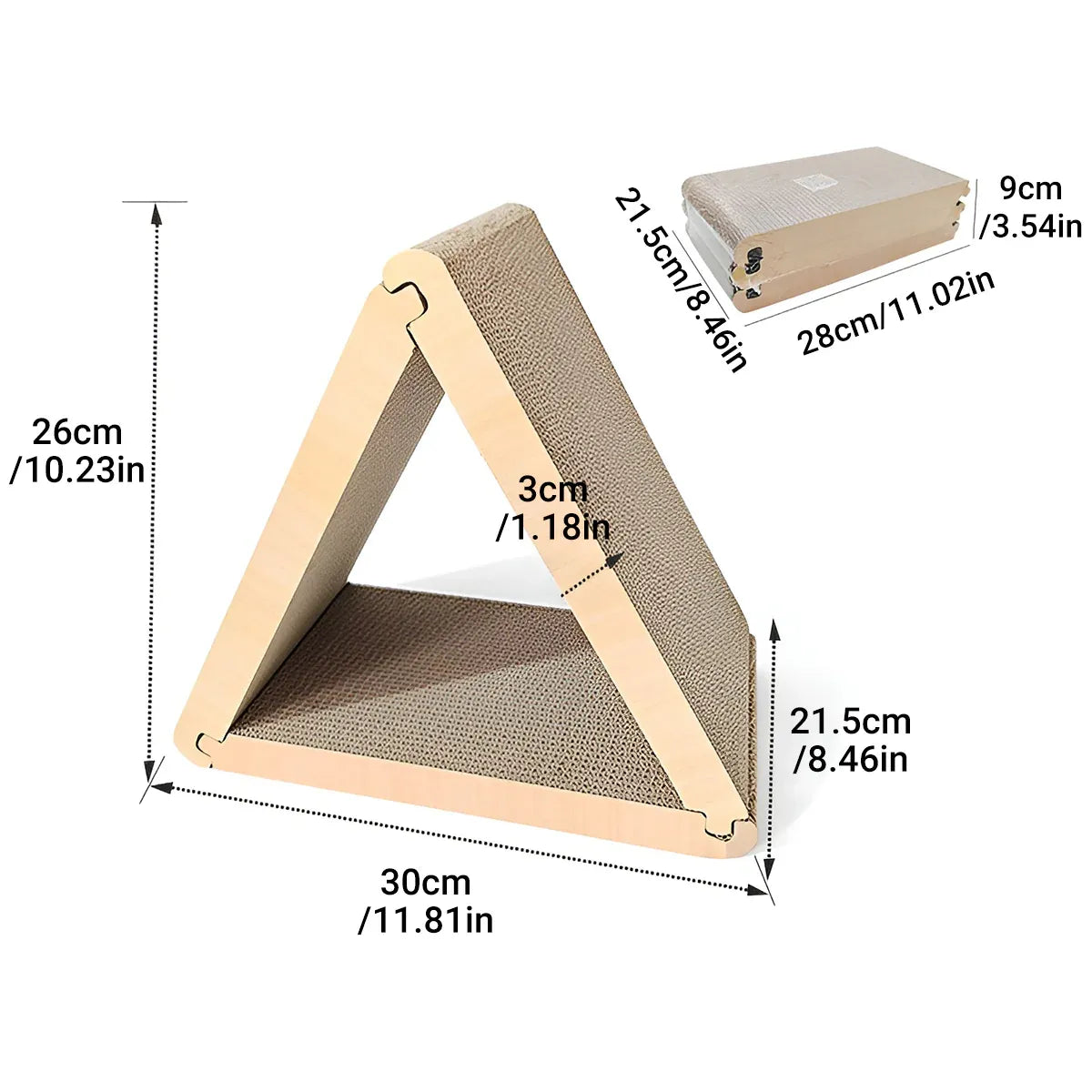 Triangular Cat Scratching Board Corrugated Paper Scratcher Pad Scraper Kitten V528-SCRATCHING-POST-S-851157
