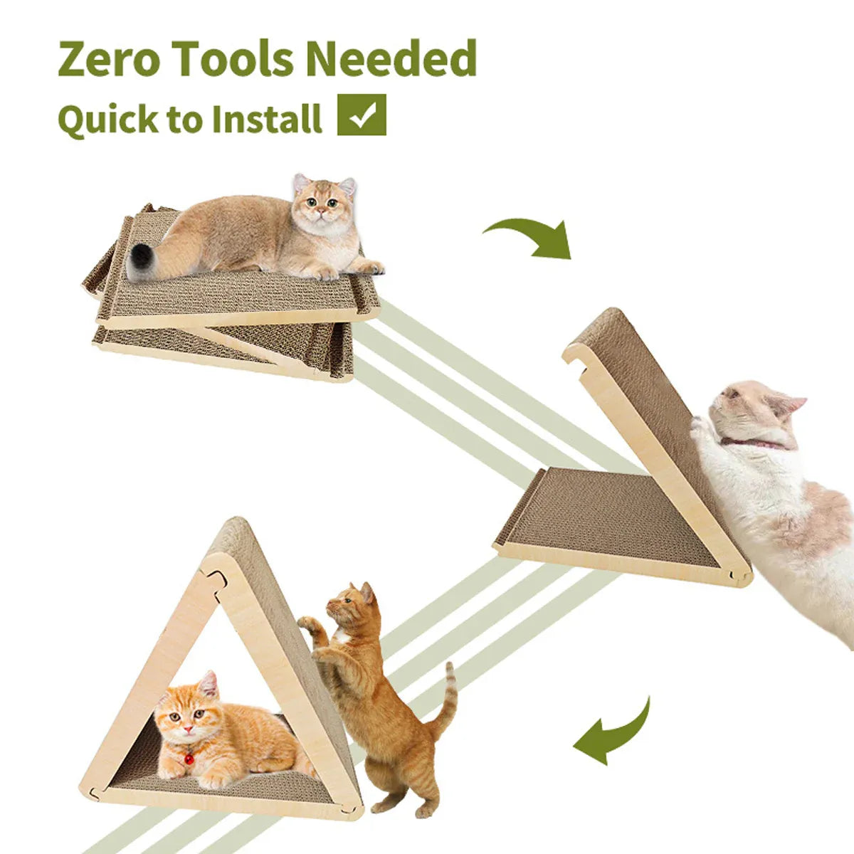 Triangular Cat Scratching Board Corrugated Paper Scratcher Pad Scraper Kitten V528-SCRATCHING-POST-S-851157