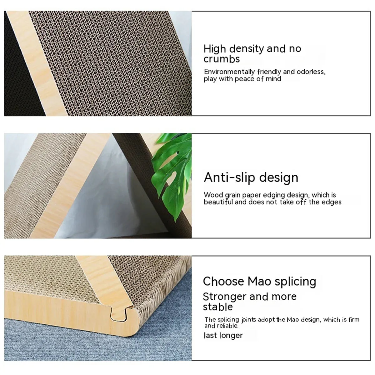 Triangular Cat Scratching Board Corrugated Paper Scratcher Pad Scraper Kitten V528-SCRATCHING-POST-S-851157