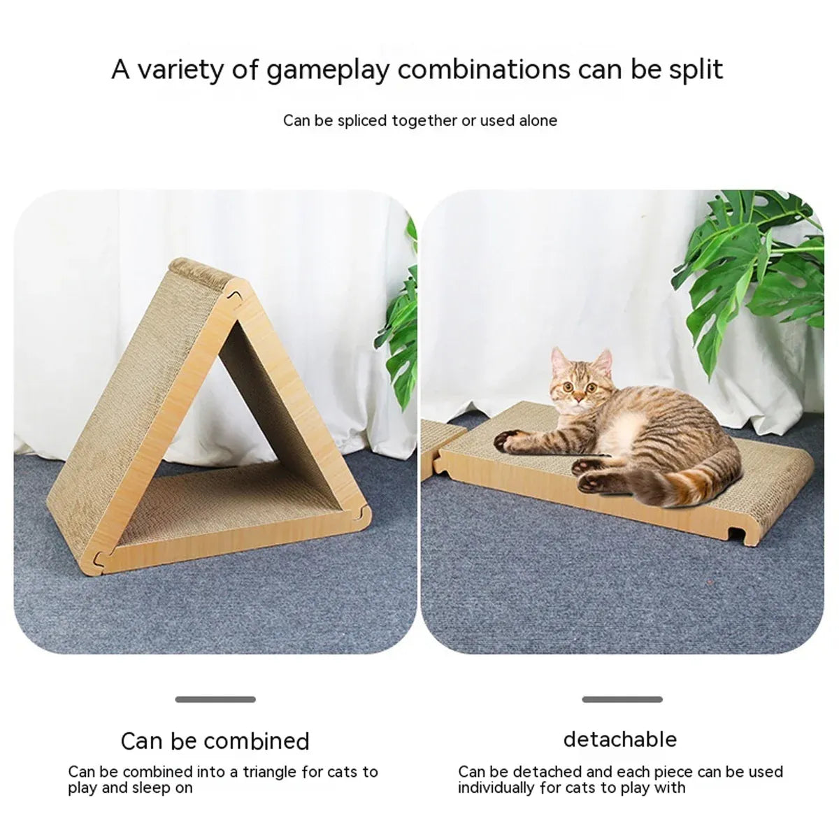 Triangular Cat Scratching Board Corrugated Paper Scratcher Pad Scraper Kitten V528-SCRATCHING-POST-S-851157