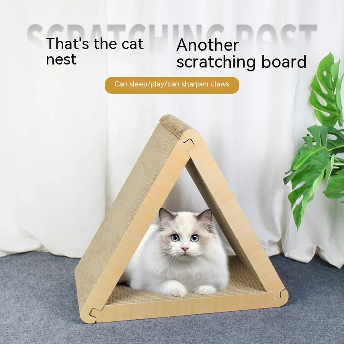 Triangular Cat Scratching Board Corrugated Paper Scratcher Pad Scraper Kitten V528-SCRATCHING-POST-S-851157
