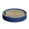 Cat Scratcher Lounge Bed Toy 40cm Round Foldable Cardboard Pad with Ball Track - Blue V528-SCRATCHINGBOARD-BLUE-32569
