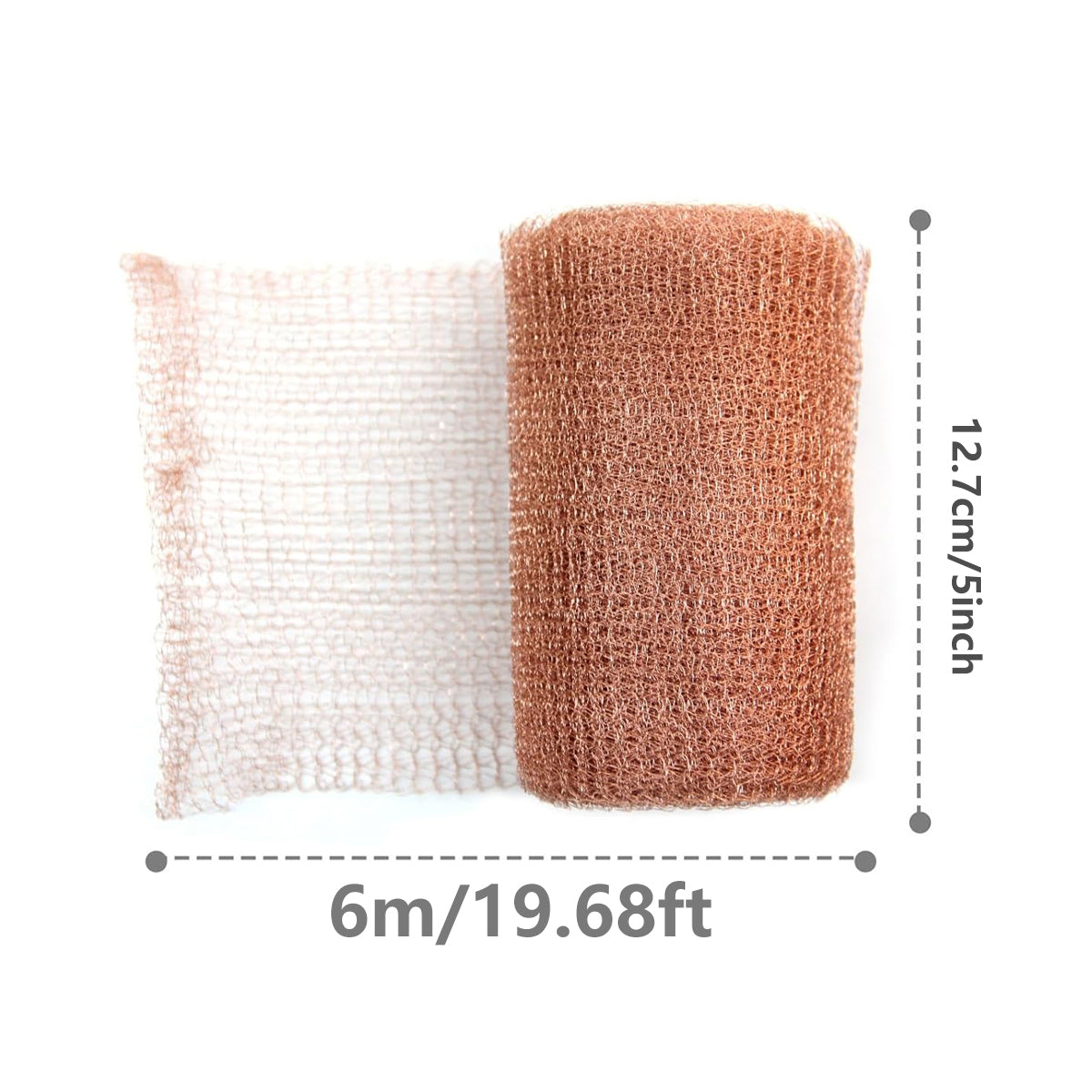 6 Metres Pure Copper Mesh Knitted Soffit Mesh Rats Rodent Slug Snail Control V528-SCREEN-NET-127MM-6M-433220