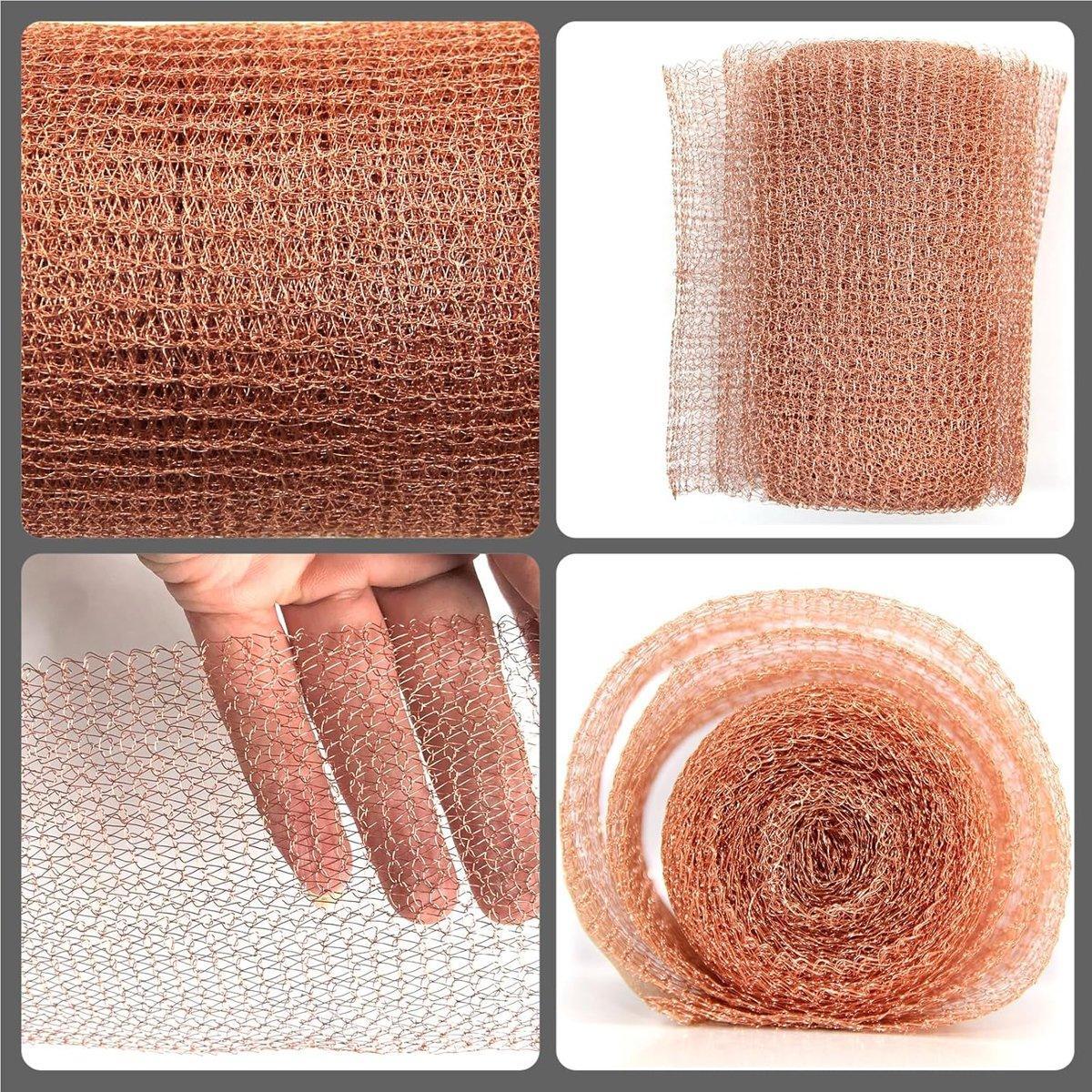 6 Metres Pure Copper Mesh Knitted Soffit Mesh Rats Rodent Slug Snail Control V528-SCREEN-NET-127MM-6M-433220
