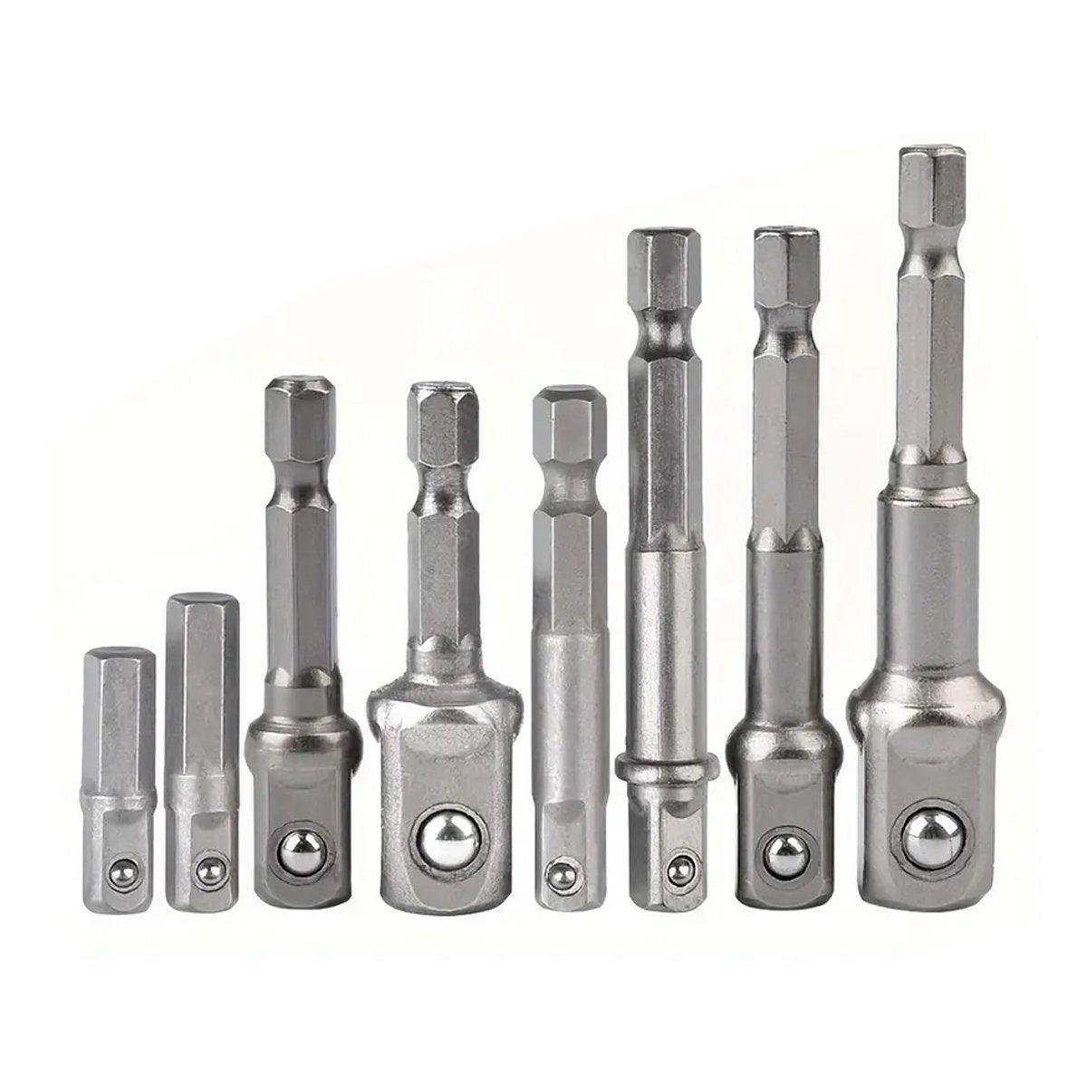 8pcs Hex Shank Socket Adapter Set 1/4 3/8 1/2 Inch Impact Driver Drill Bits V528-SCREW-ADAPTER-8PCS-826523