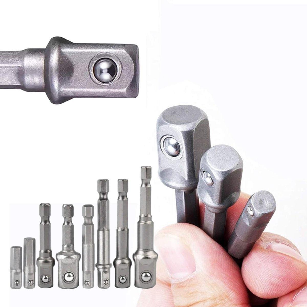 8pcs Hex Shank Socket Adapter Set 1/4 3/8 1/2 Inch Impact Driver Drill Bits V528-SCREW-ADAPTER-8PCS-826523