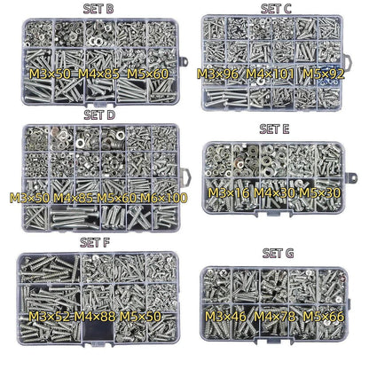 Household Self-tapping Screw Nut Gasket Box Set Multi-purpose Screw Assortment - F V528-SCREW-SET-F-182450