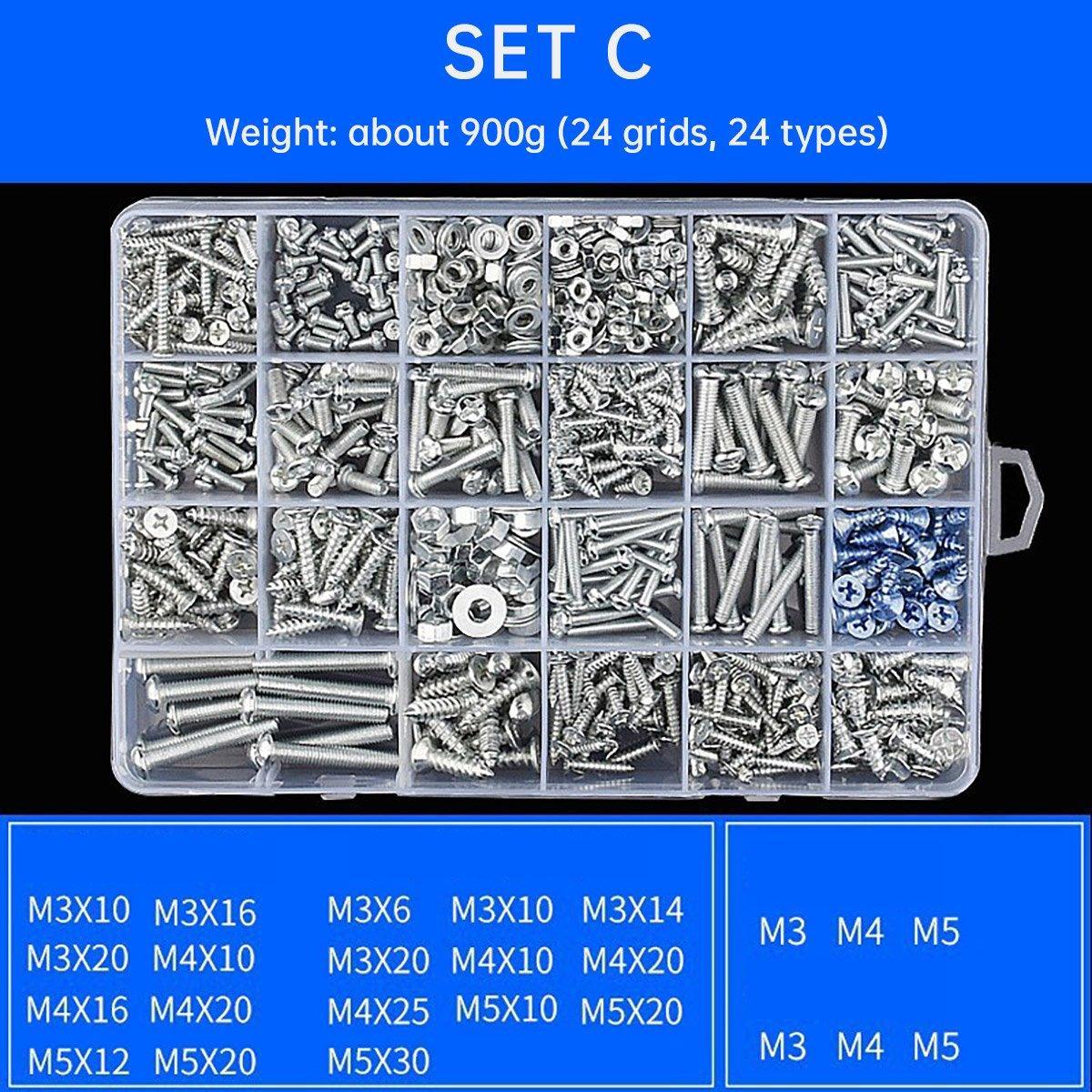 Household Self-tapping Screw Nut Gasket Box Set Multi-purpose Screw Assortment - F V528-SCREW-SET-F-182450