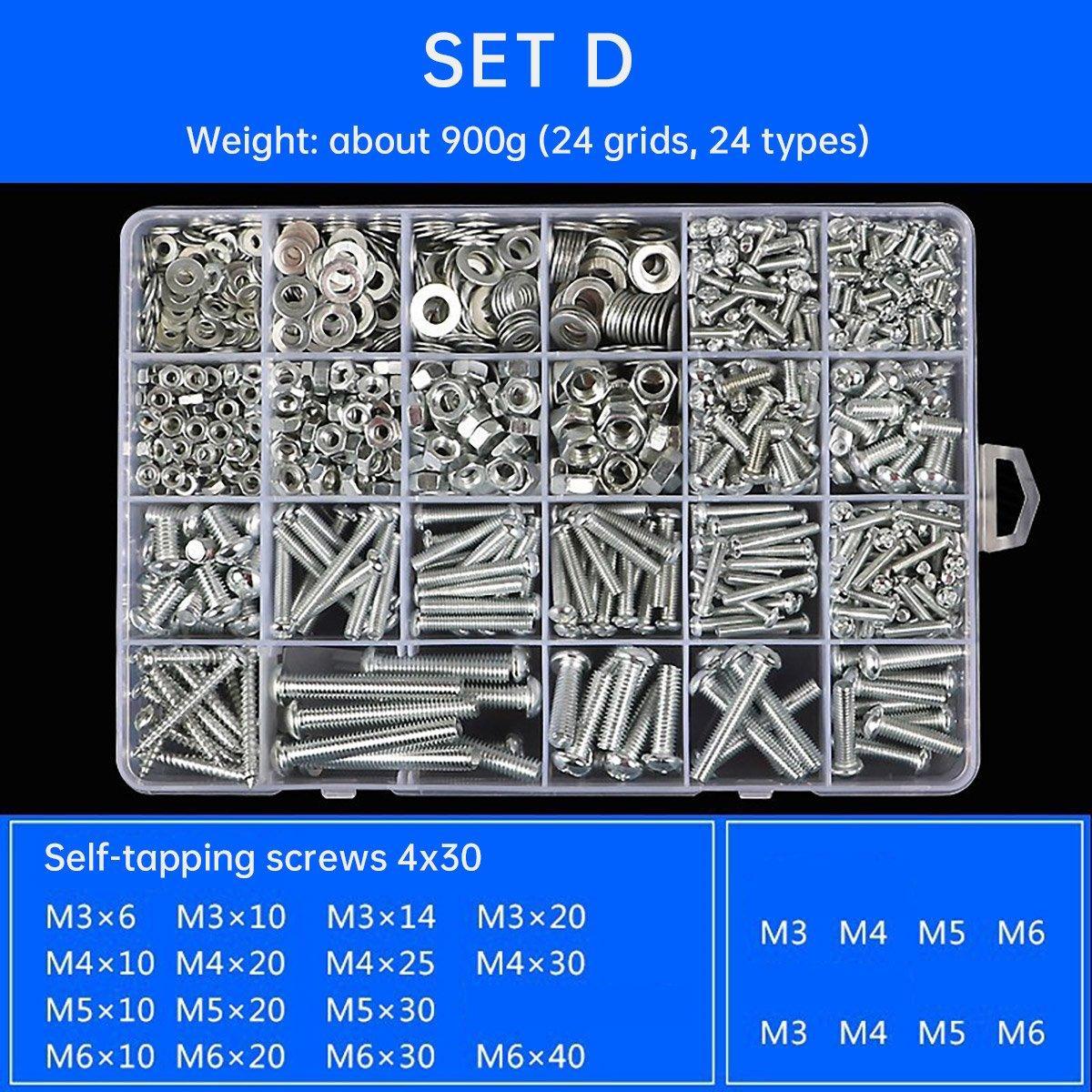 Household Self-tapping Screw Nut Gasket Box Set Multi-purpose Screw Assortment - F V528-SCREW-SET-F-182450