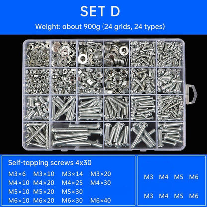 Household Self-tapping Screw Nut Gasket Box Set Multi-purpose Screw Assortment - F V528-SCREW-SET-F-182450