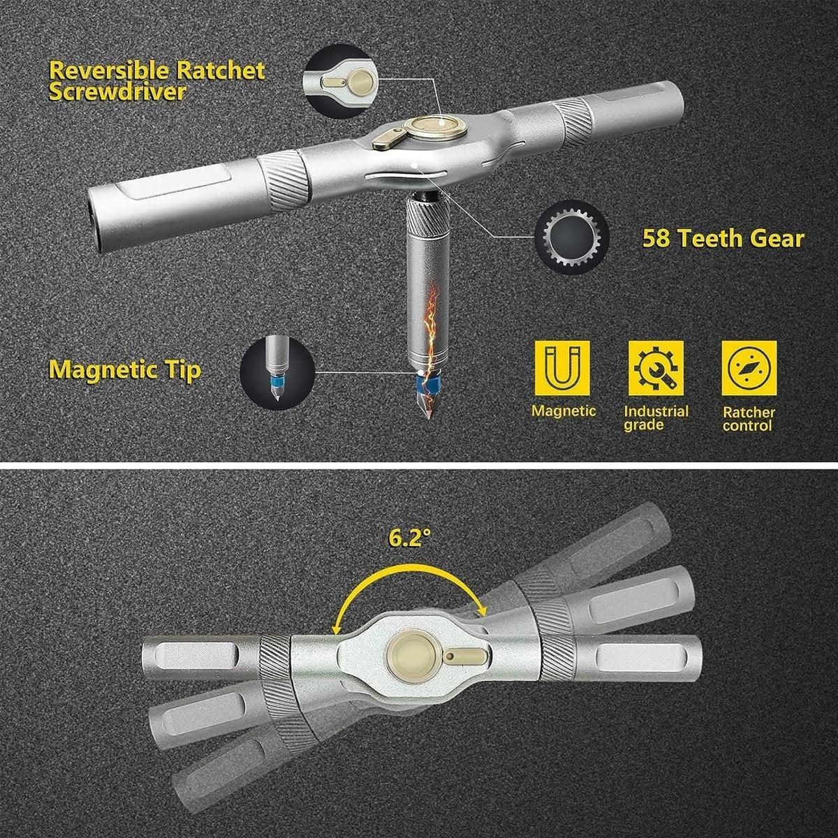 24in1 Ratchet Screwdriver Set Multifunctional Steel Wrench Tool Kit Household V528-SCREWDRIVER-SET-RS1-431594