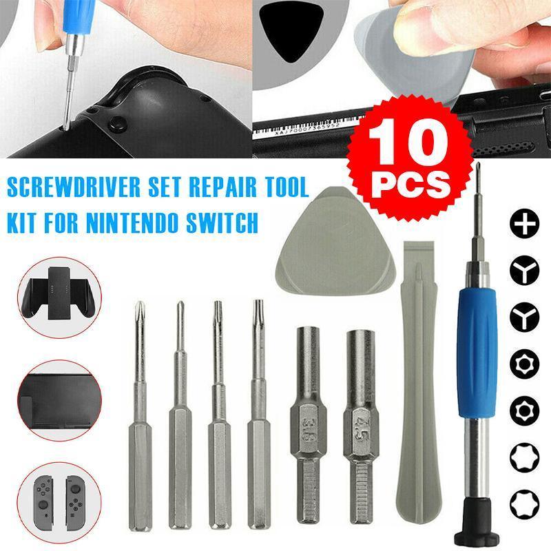 Screwdriver Set Repair Tool Kit For Nintendo Switch NES N64 Joy-con Wii Triwing V528-SCREWDRIVERSET-10PCS-867999